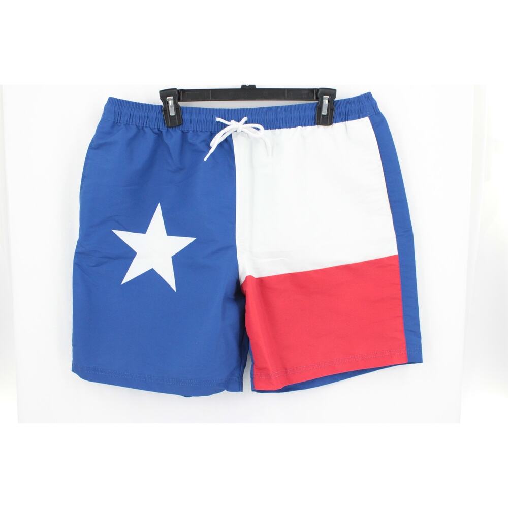 Magellan Mens XL Fish Gear Boat Shorts Texas Flag Pocket Comfort Drawstring